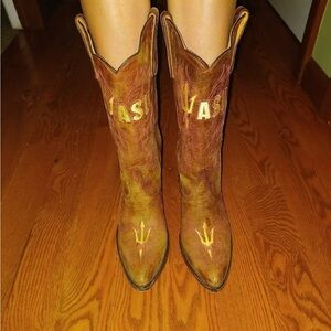 ASU Gameday Brown Leather Boots 7.5
